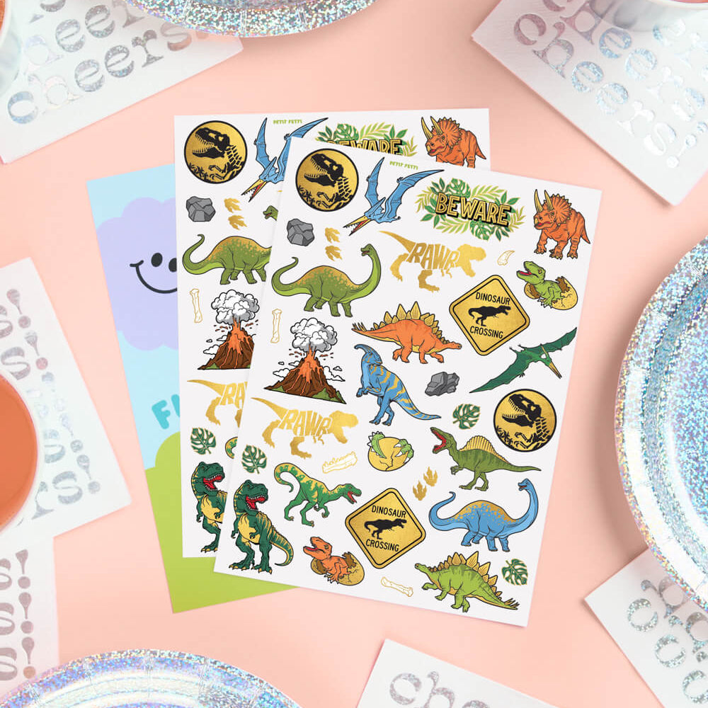 Dino-mite Tats - 44 Foil Temporary Tattoos