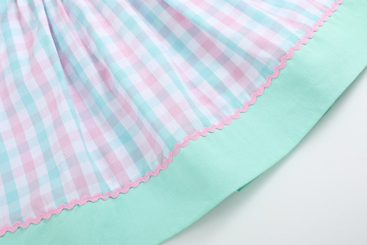 Pink and Aqua Seashell Smocked Sundress