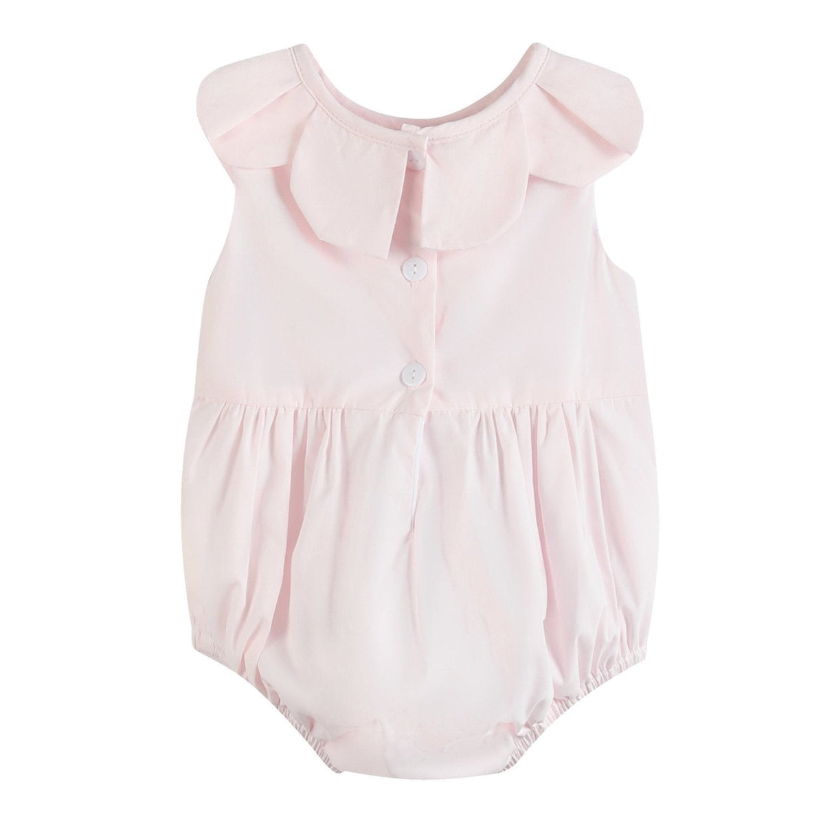 Pink Petal Collared Smocked Bubble Romper