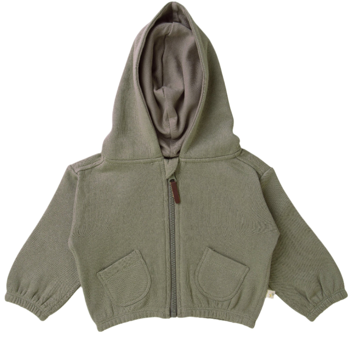 Organic Baby Toddler Hooded Jacket - Olive - HoneyBug