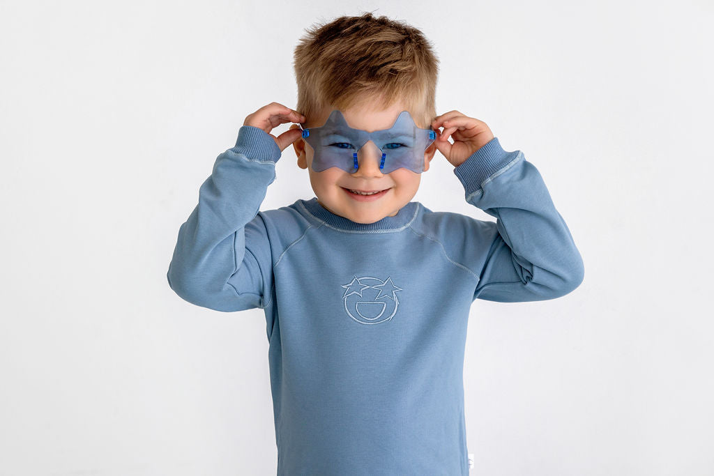 Emoji Sweatsuit- Blue - HoneyBug