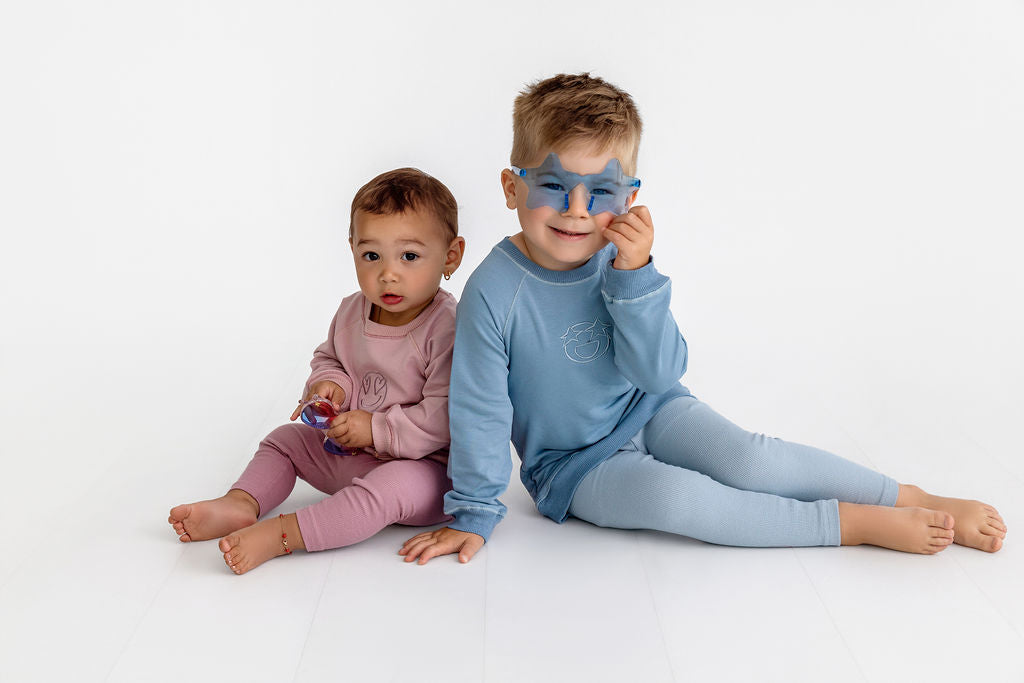 Emoji Sweatsuit- Blue - HoneyBug