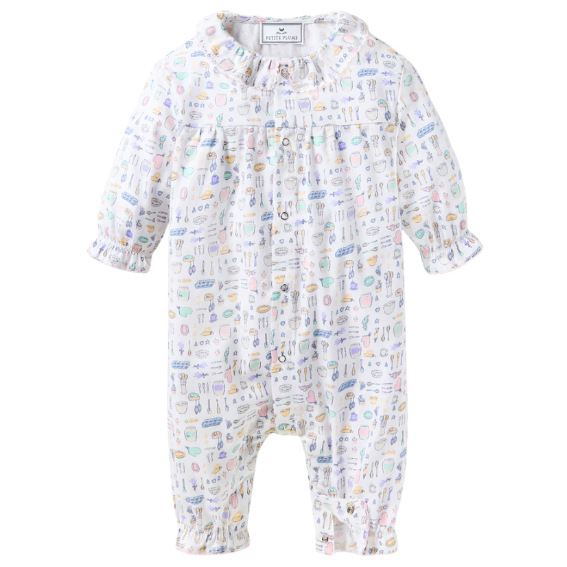 Baby's Twill Madeline Romper in Baking Spirits Bright - HoneyBug