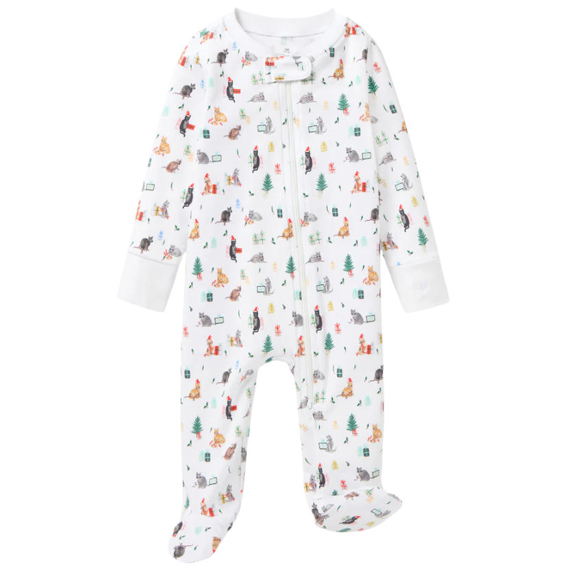 Baby's Pima Romper in Merry Meow - HoneyBug