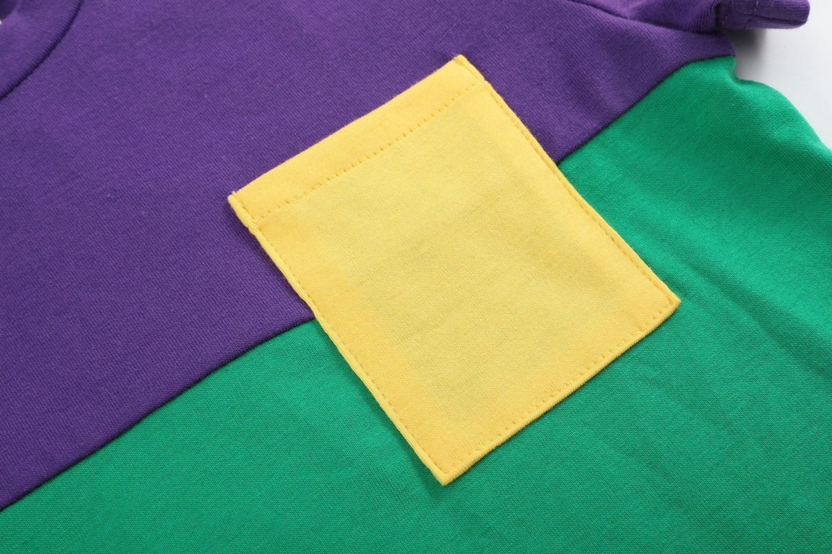 Purple, Green and Gold Mardi Gras Short and Shirt Set