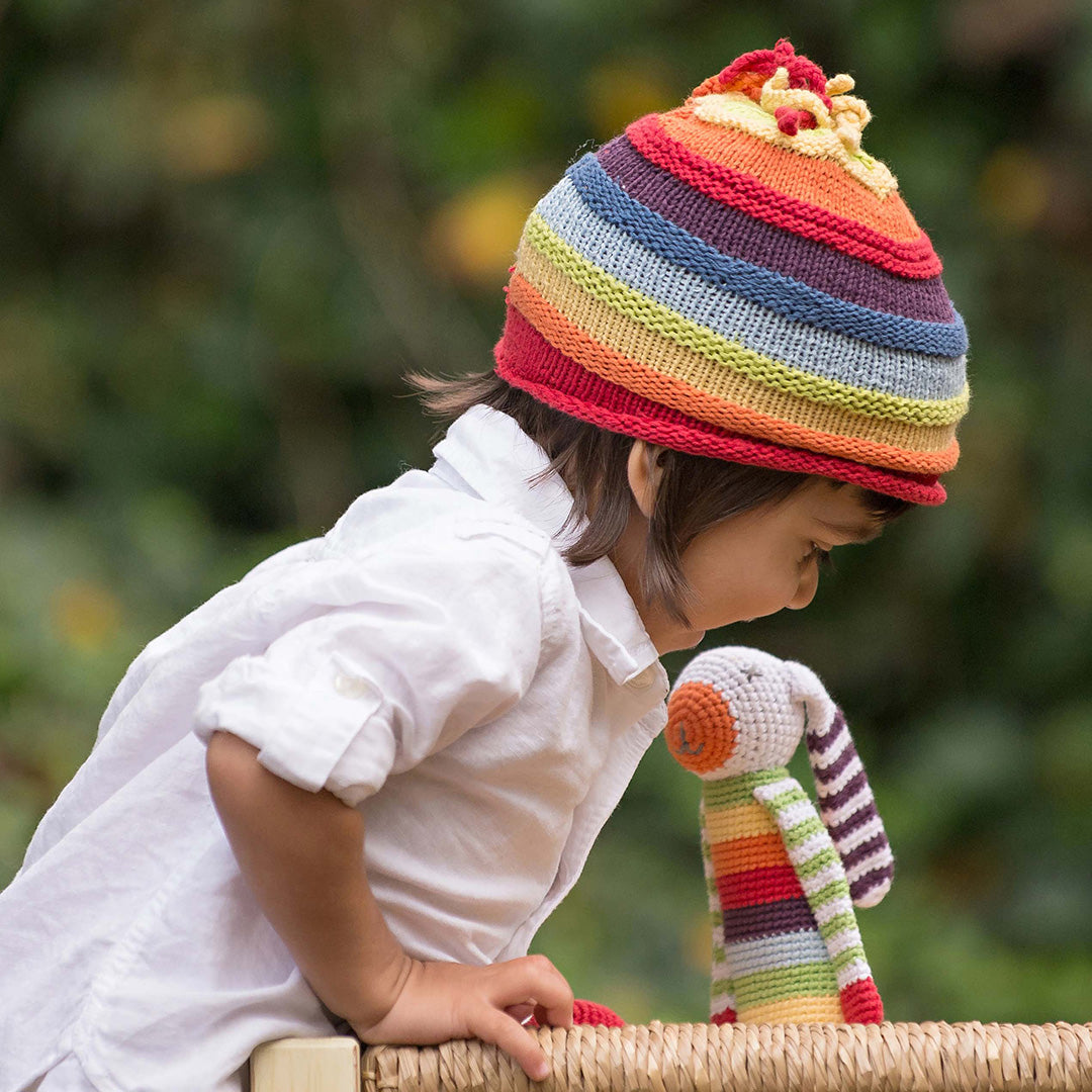 Rainbow Stripey Hat - HoneyBug