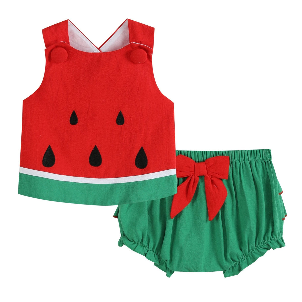 Red and Green Watermelon Top and Blooomers