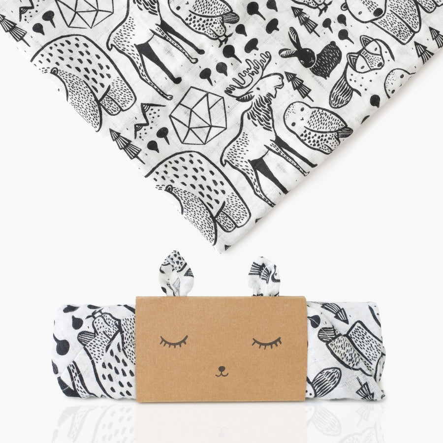 Organic Muslin Swaddle - Nordic - HoneyBug