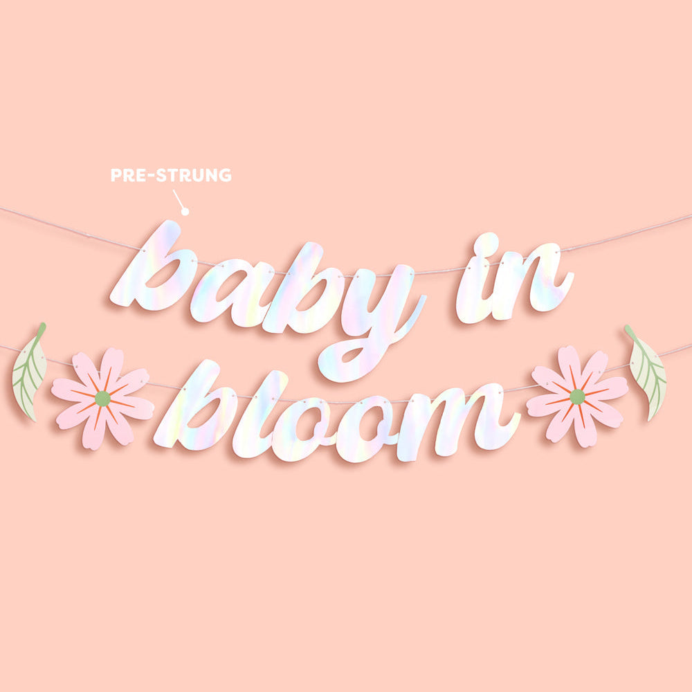 Baby In Bloom Banner - Iridescent Foil Banner
