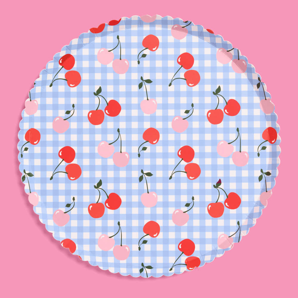 Cherry Plates - 24 Paper Plates