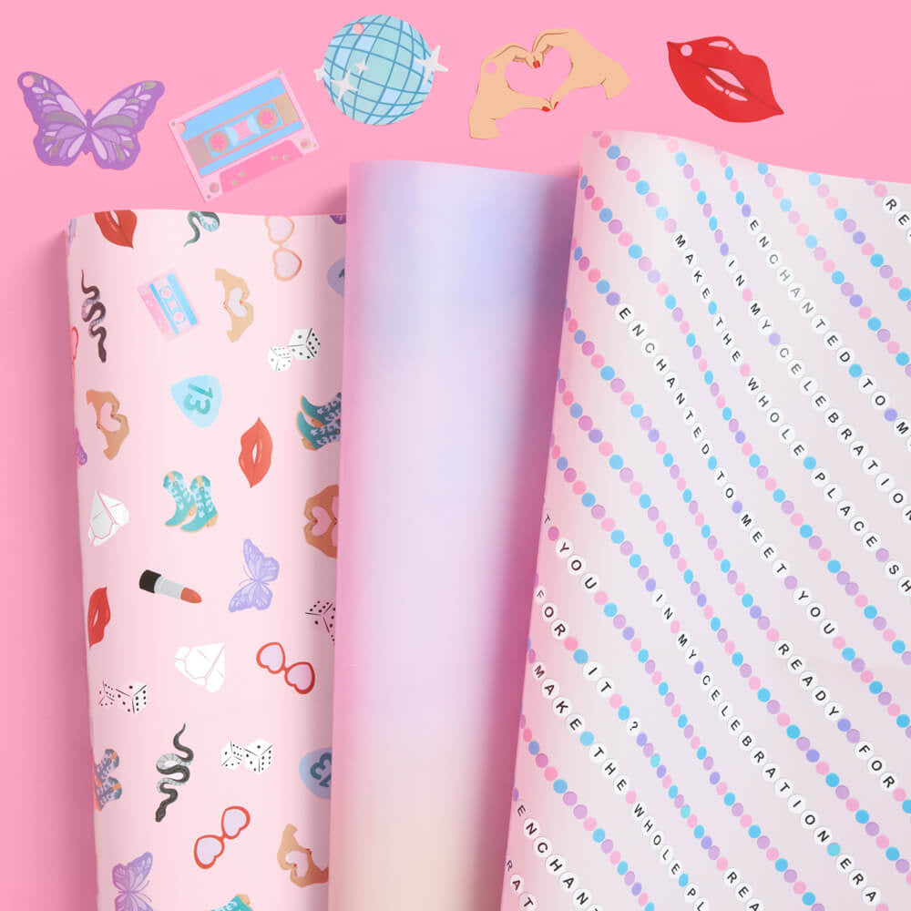 Gifting Era Wrapping Paper Set - 12 Sheets + 16 Tags