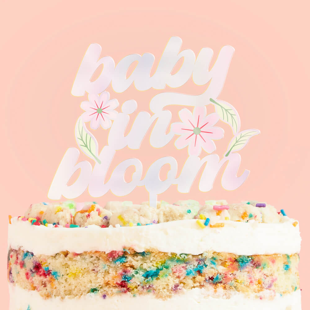 Baby in Bloom Topper - Iridescent Cake Topper