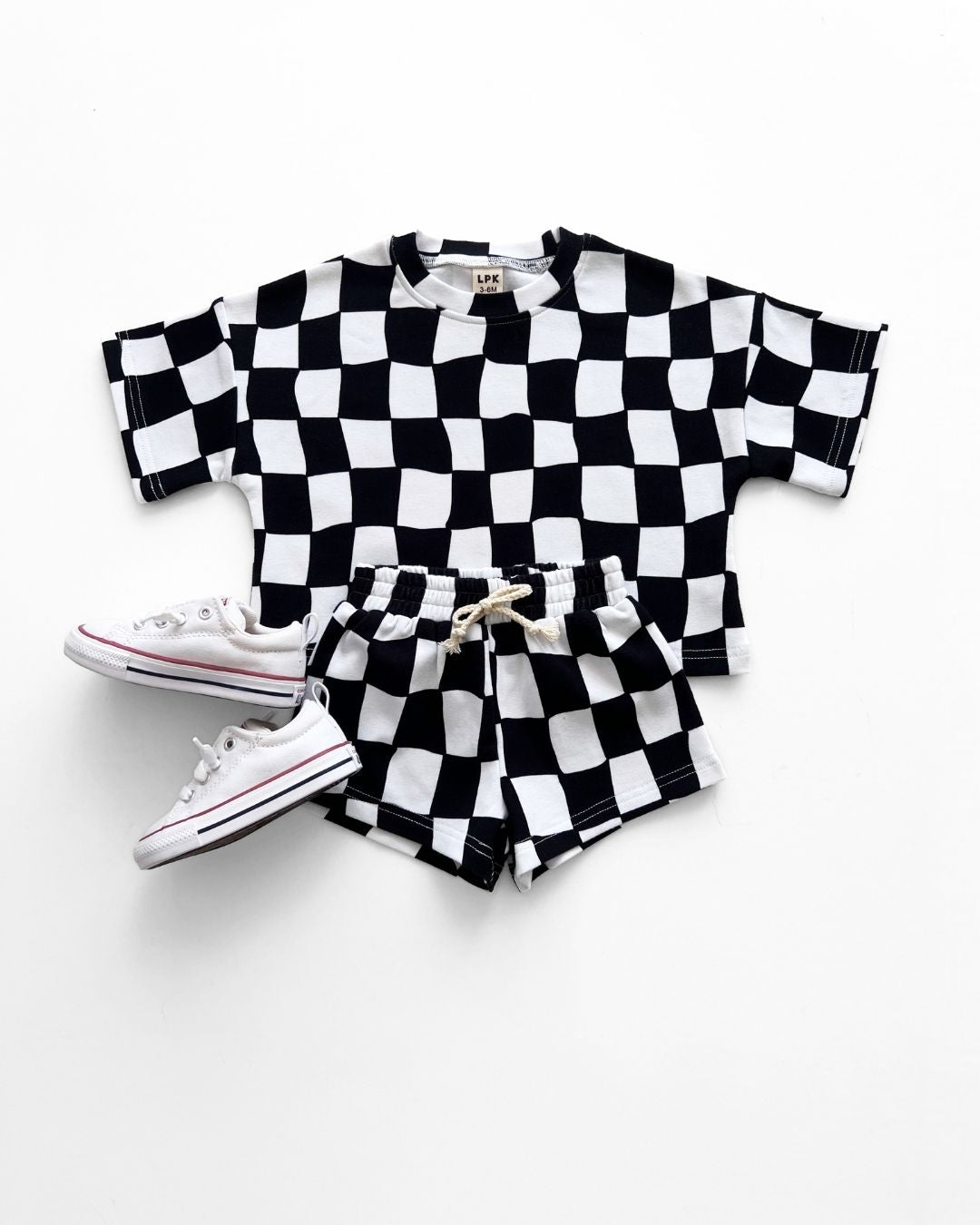 Shorts Set | Wavy Checkered - HoneyBug
