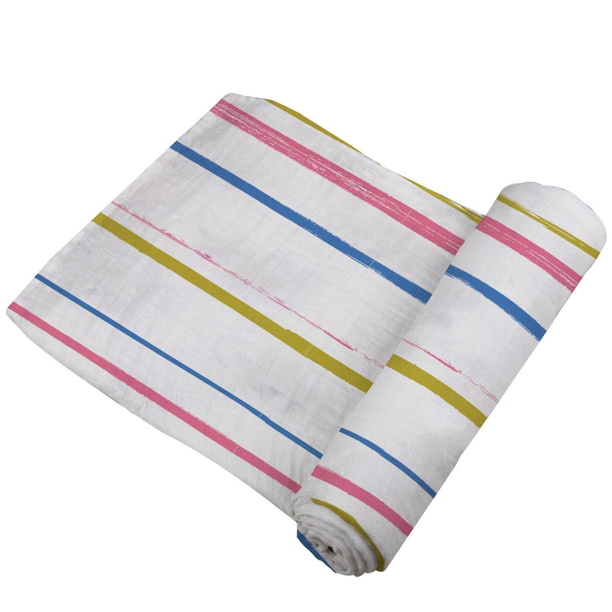 Watercolor Stripe Cotton Muslin Swaddle - HoneyBug