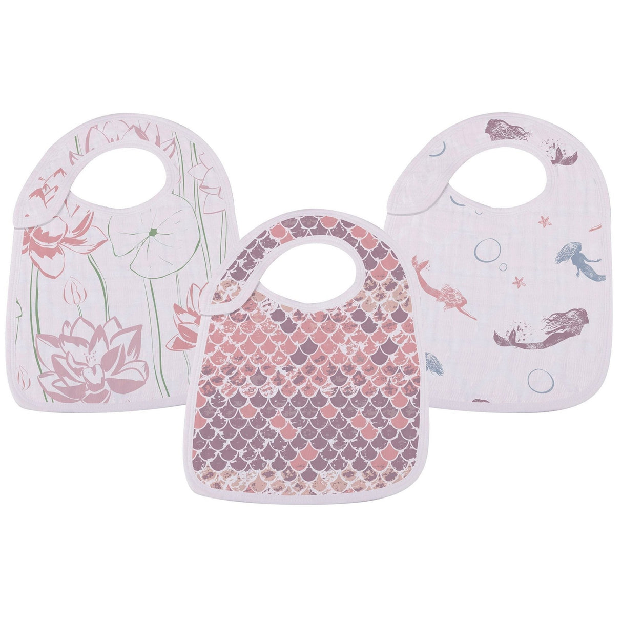 Under The Sea Bamboo Muslin Snap Bibs 3PK - HoneyBug