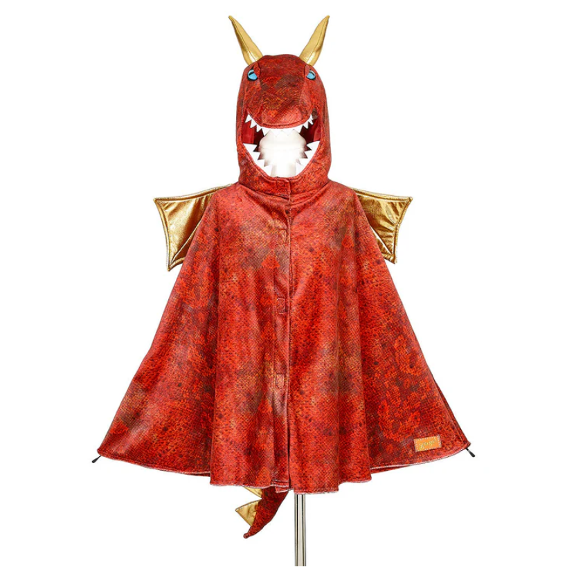 Red Dragon Costume Cape for Kids - Carnival & Festive Use - sz 4–7 yrs