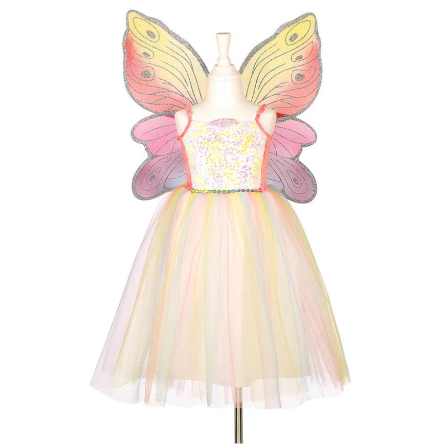 Valerie Fairy Costume – Dress and Wings Set (multicolor) - Role-Play for Children (2 sizes)