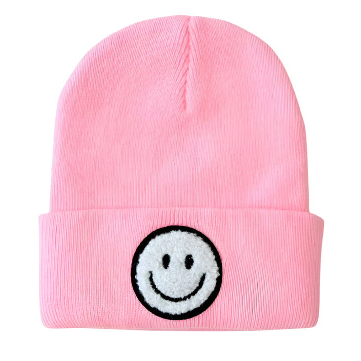 Smiley Beanie | Pink - HoneyBug