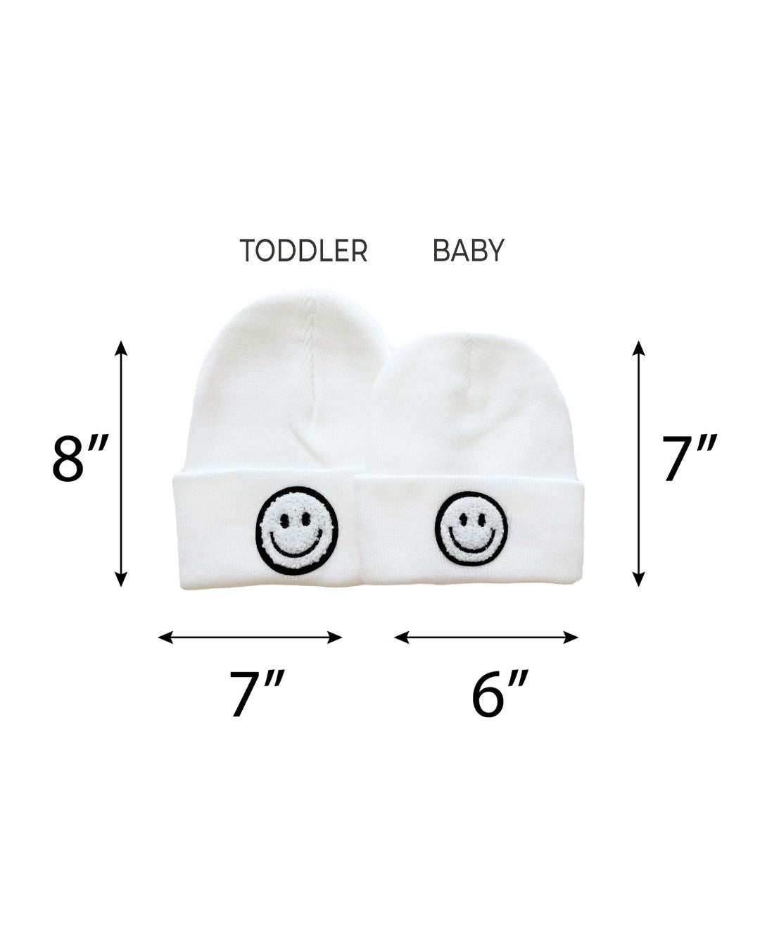 Smiley Beanie | White - HoneyBug
