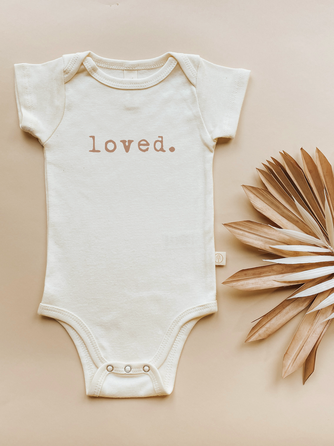 Loved. Clay Organic Cotton Baby Bodysuit Short Sleeve - HoneyBug