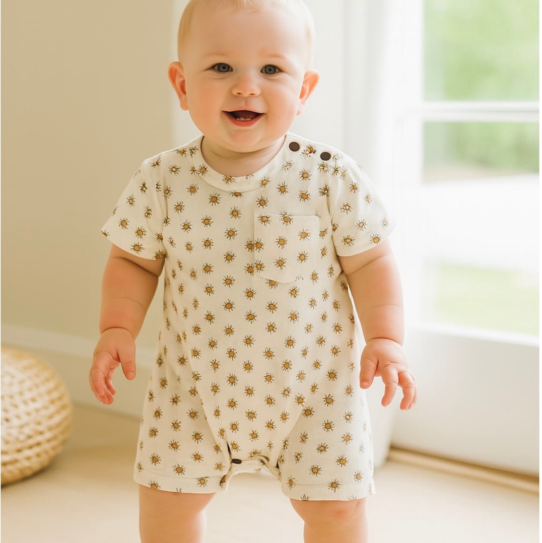 short sleeve romper | sun - HoneyBug