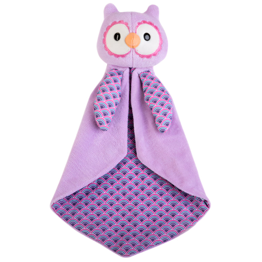 Patterned Blankies - Purple Owl - HoneyBug