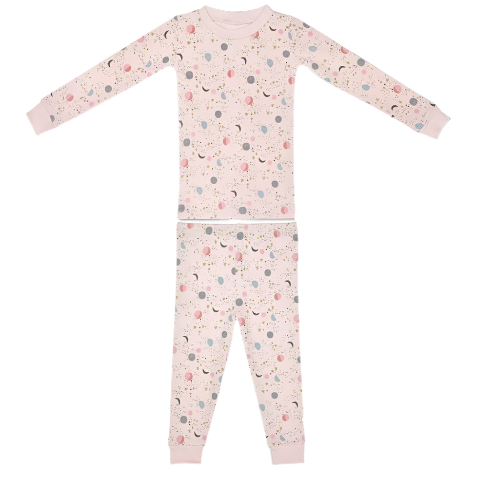 Organic Cotton Pajama - Pink Moon & Stars - HoneyBug