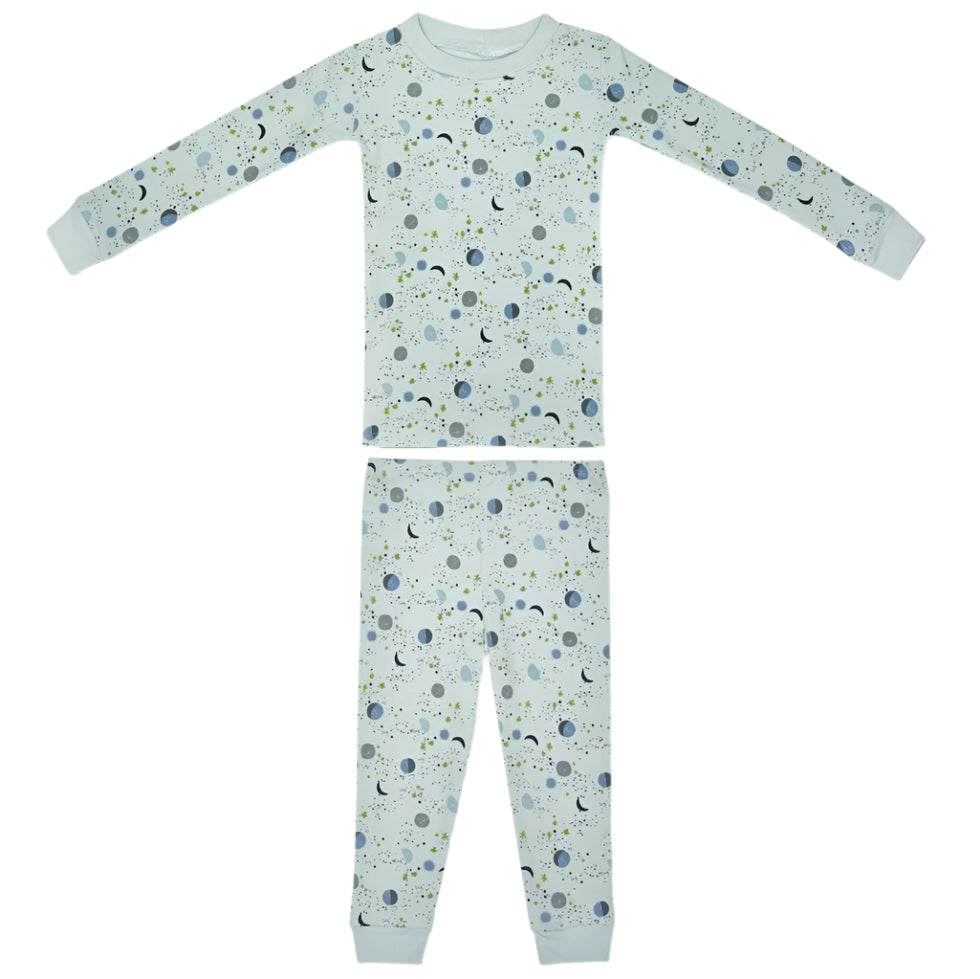 Pajamas - Mint Moon & Stars - HoneyBug