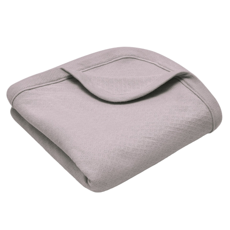 Organic Cotton Baby Blanket – Grey Pointelle - HoneyBug