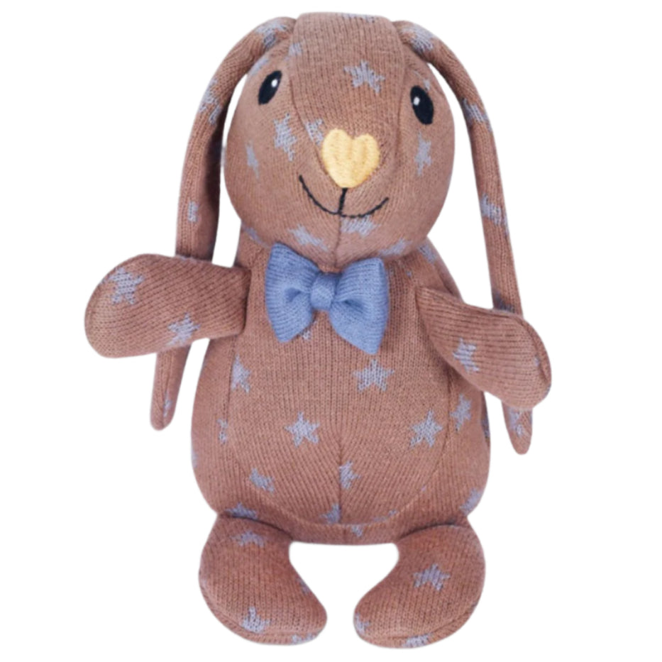 Knit Patterned Bunny Plush - Duke - HoneyBug