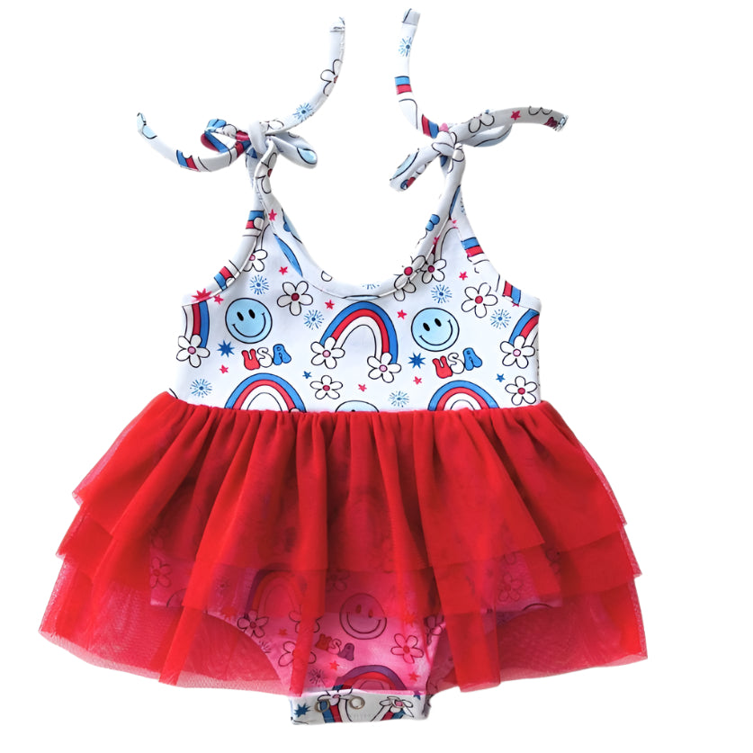 Tutu Romper | Little Miss USA - HoneyBug