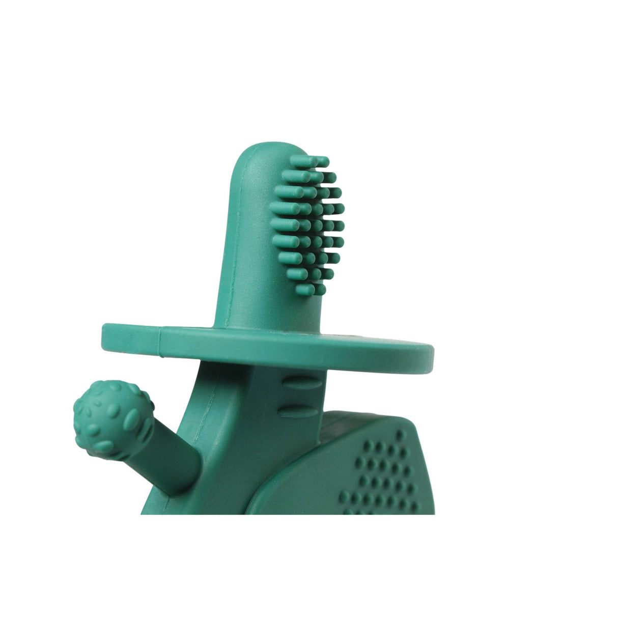 Dibly - Green - Baltic Amber & Natural Rubber Dinosaur Teether with Toothbrush Tail- - HoneyBug