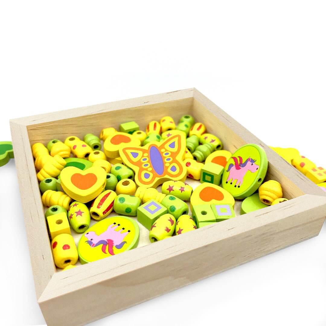 Wooden Bead Unicorn Necklace