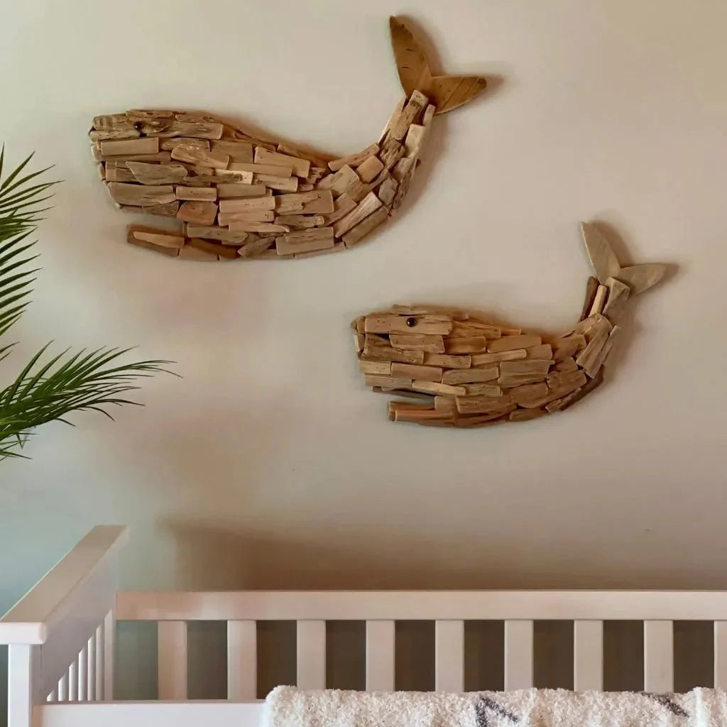 Wooden Whale Wall Art