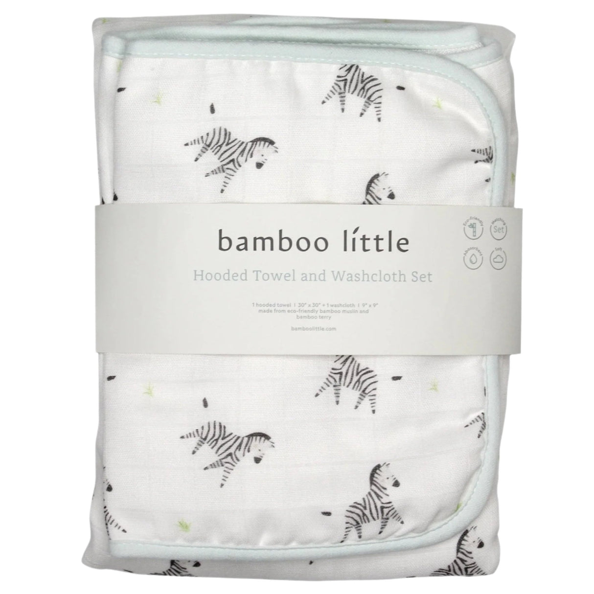 Zebra Hooded Towel Set - HoneyBug