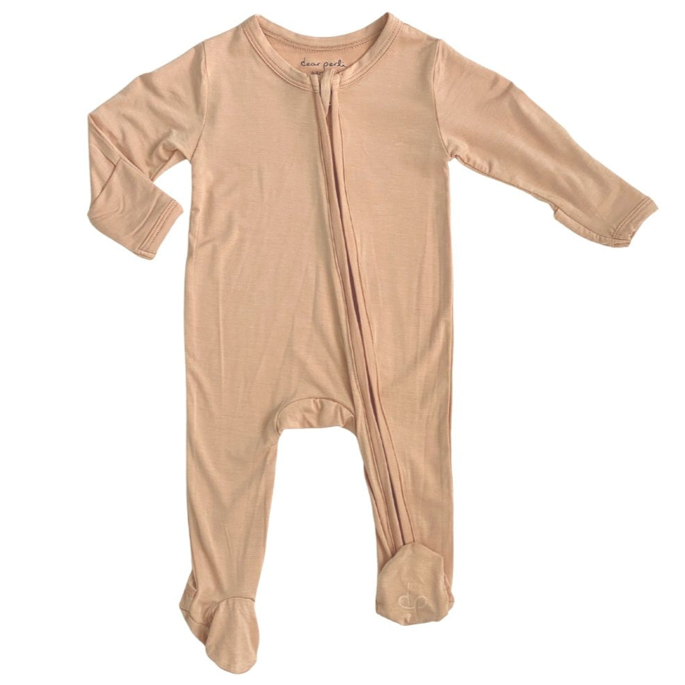 Zippered Footie - Apricot - HoneyBug
