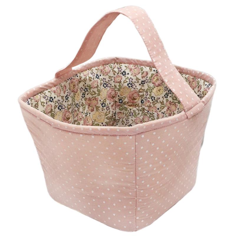 Pink Fabric Basket / Storage Caddy - HoneyBug