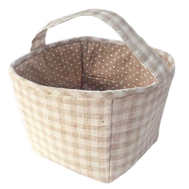 Tan Fabric Basket / Storage Caddy - HoneyBug