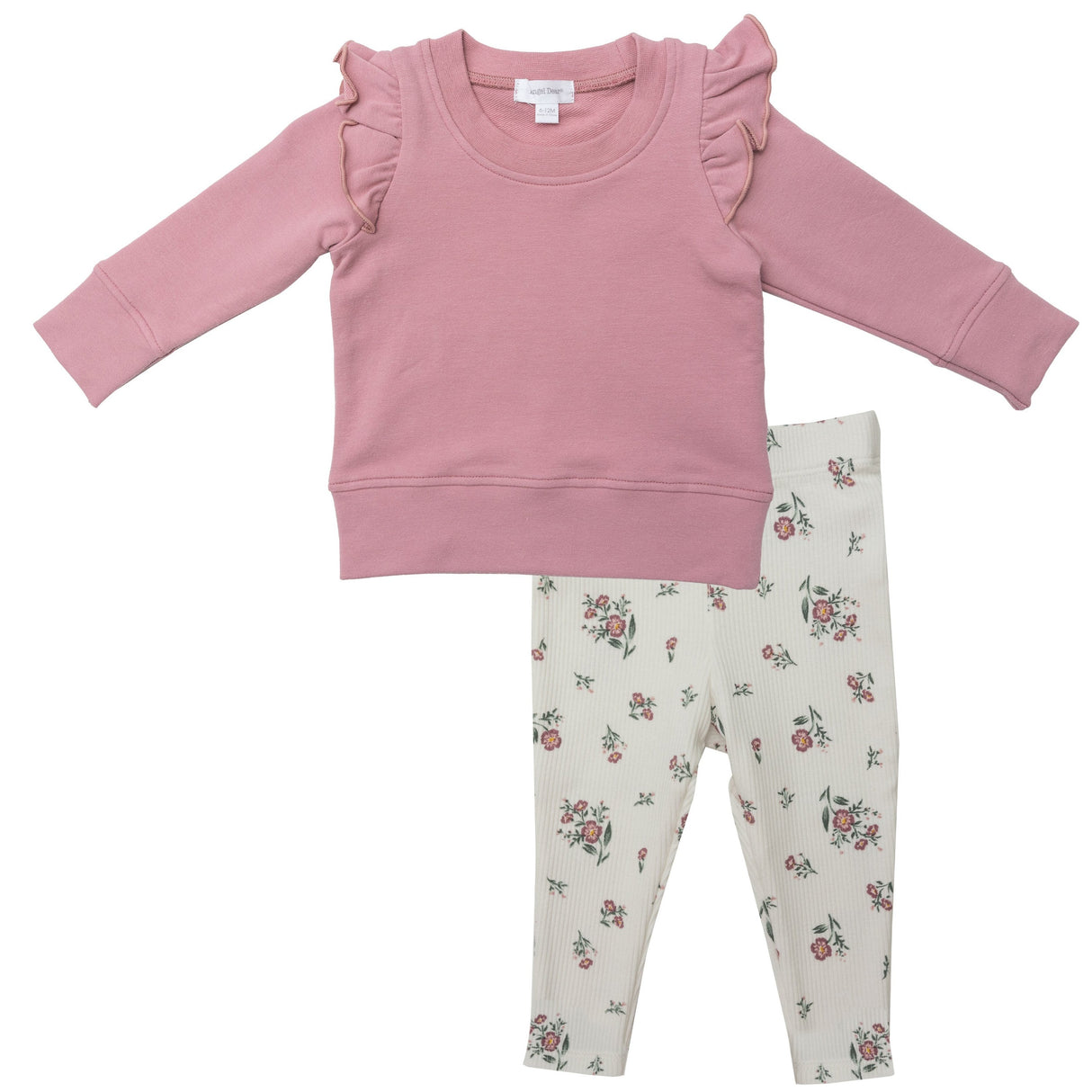 Ruffle Sweatshirt + Leggings - Blush - HoneyBug