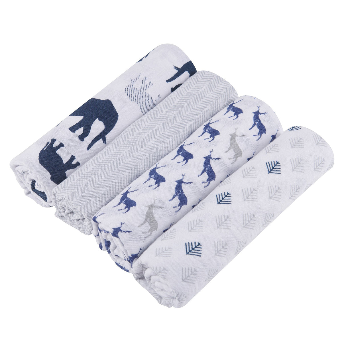 In the Wild Cotton Muslin Swaddle 4PK - HoneyBug