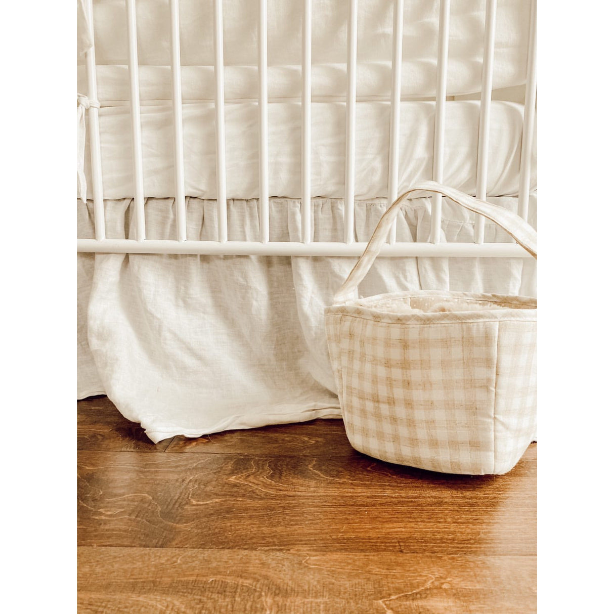 Tan Fabric Basket / Storage Caddy - HoneyBug
