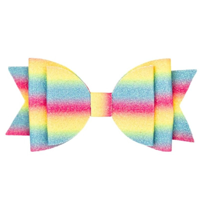 Rainbow Ombre Bow Clip - Kids Spring Hair Clip - HoneyBug
