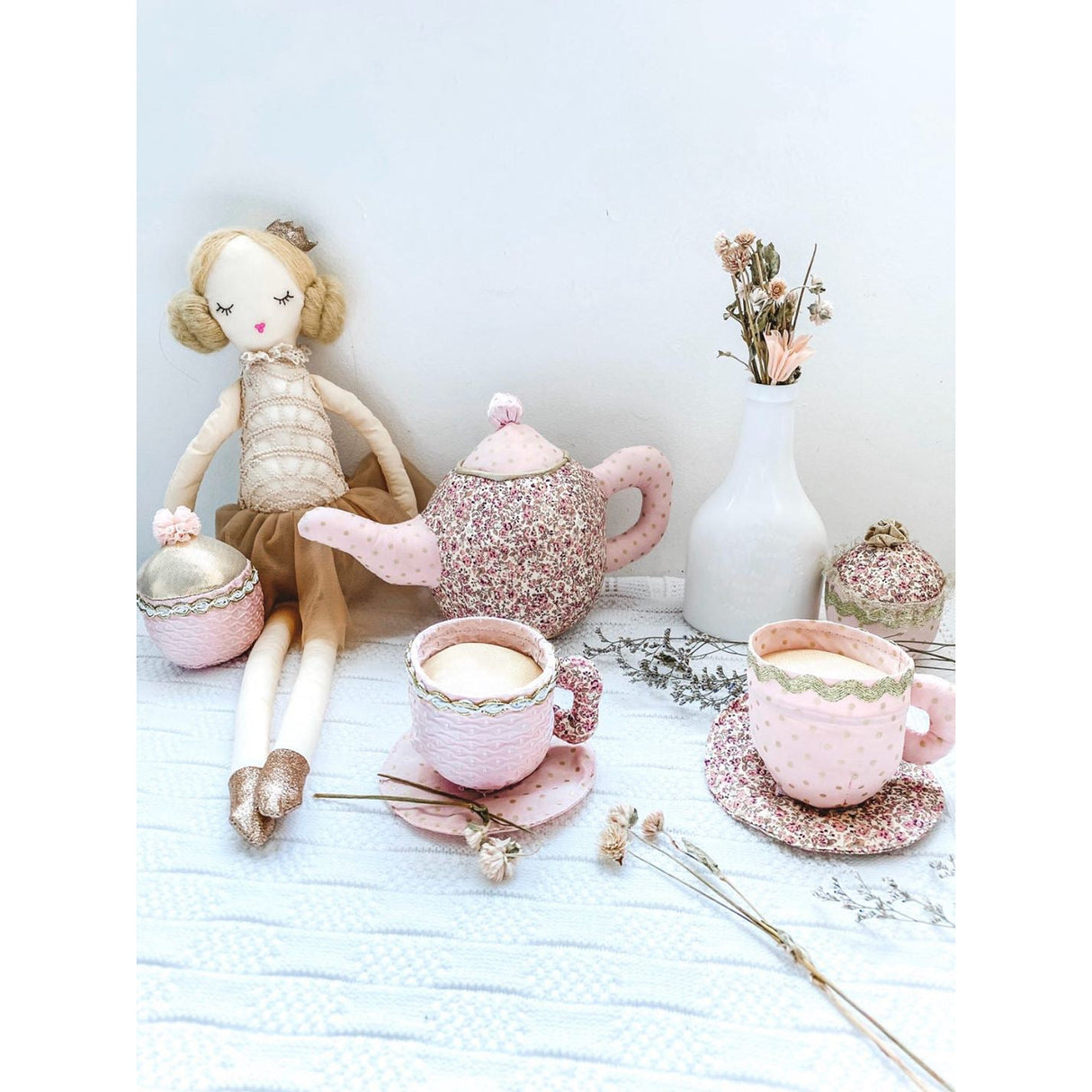 Floral Stuffed Toy Tea Set - HoneyBug