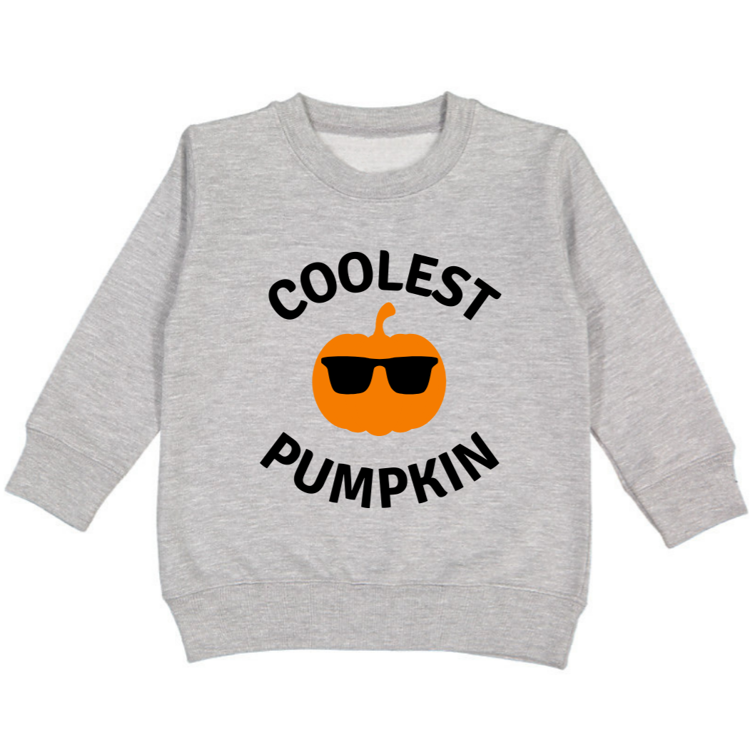 Coolest Pumpkin Sweatshirt - Autumn Kids Sweatshirt - Gray - HoneyBug