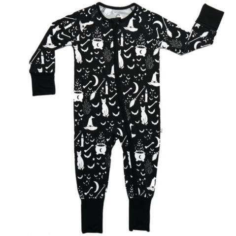 Hocus Pocus Halloween Bamboo Baby Convertible Footie Pajamas - HoneyBug