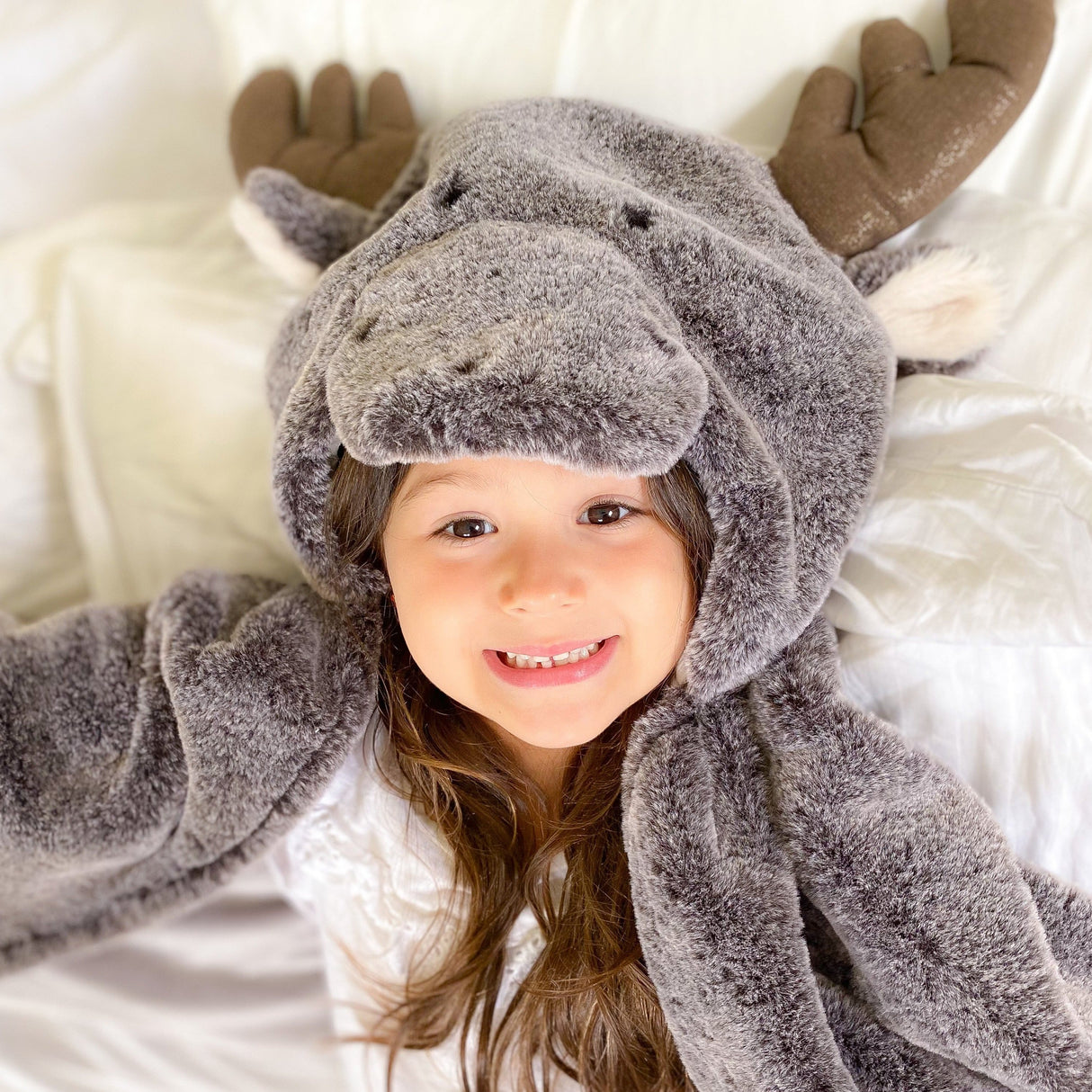 Marley Moose Hooded Blanket - HoneyBug