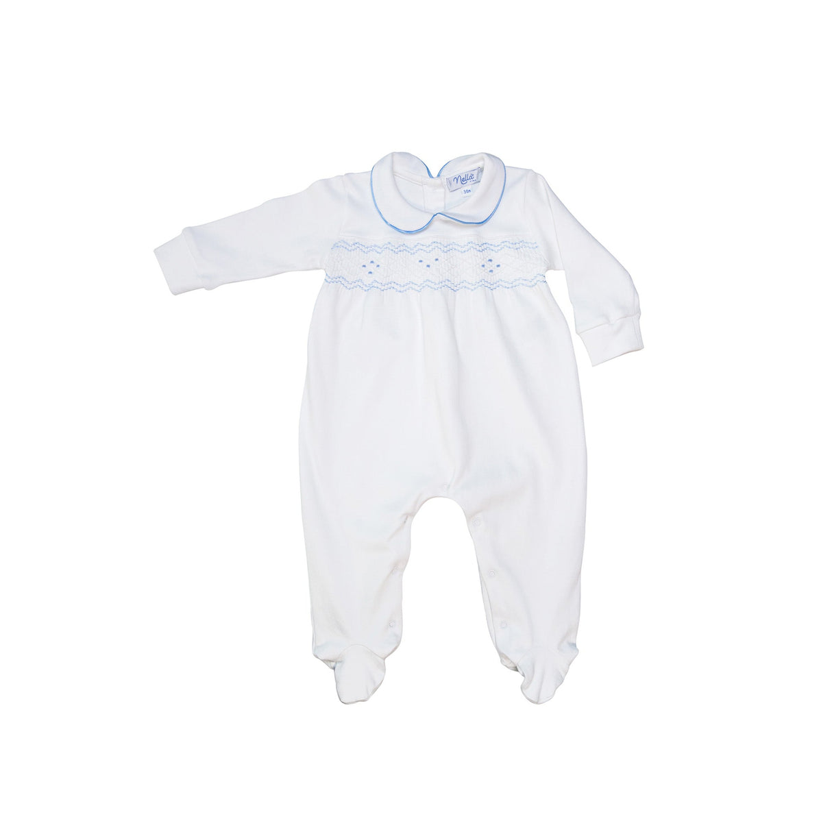 Nella Smocked Baby Boy Footie - HoneyBug