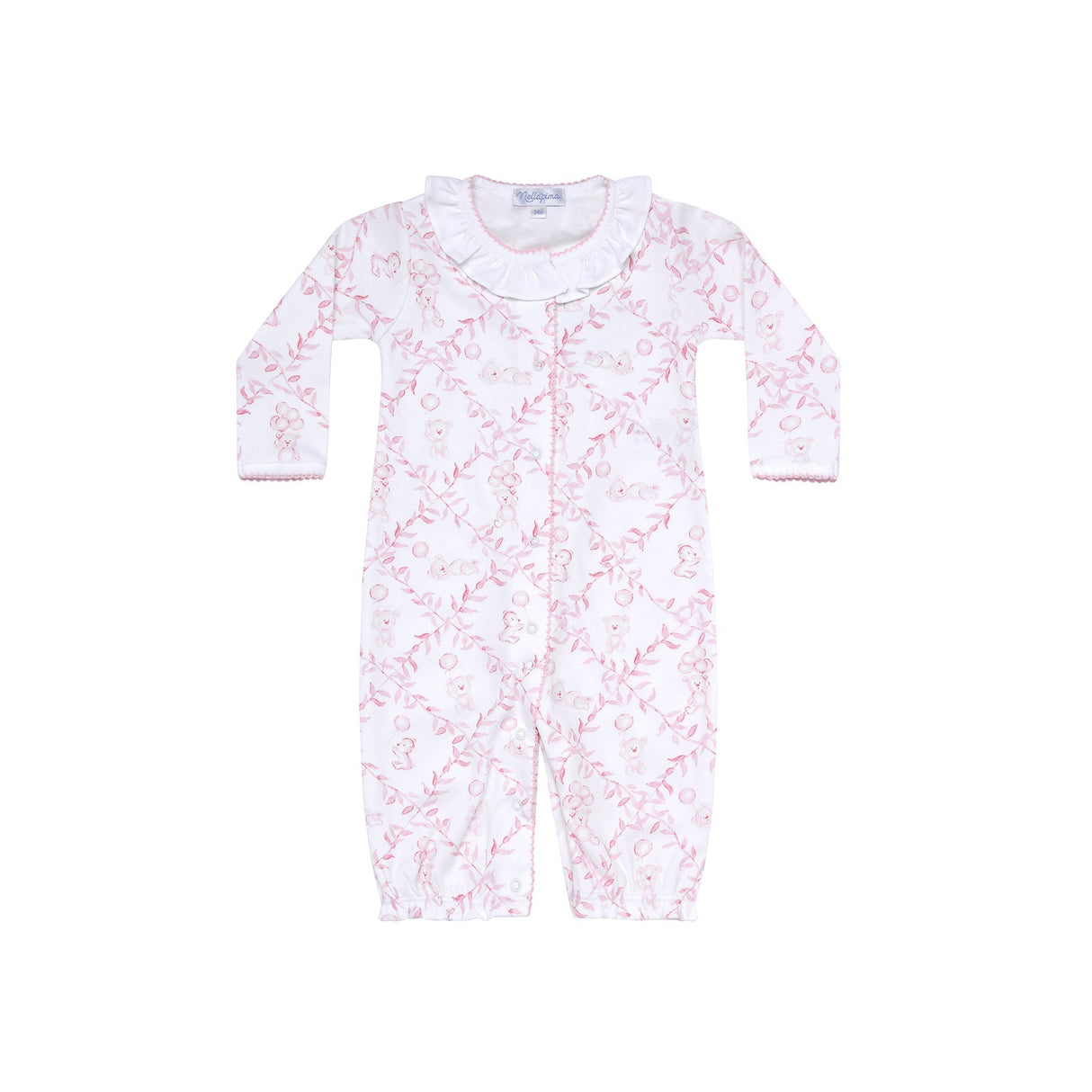 Pink Bears Trellace Baby Converter Gown - HoneyBug
