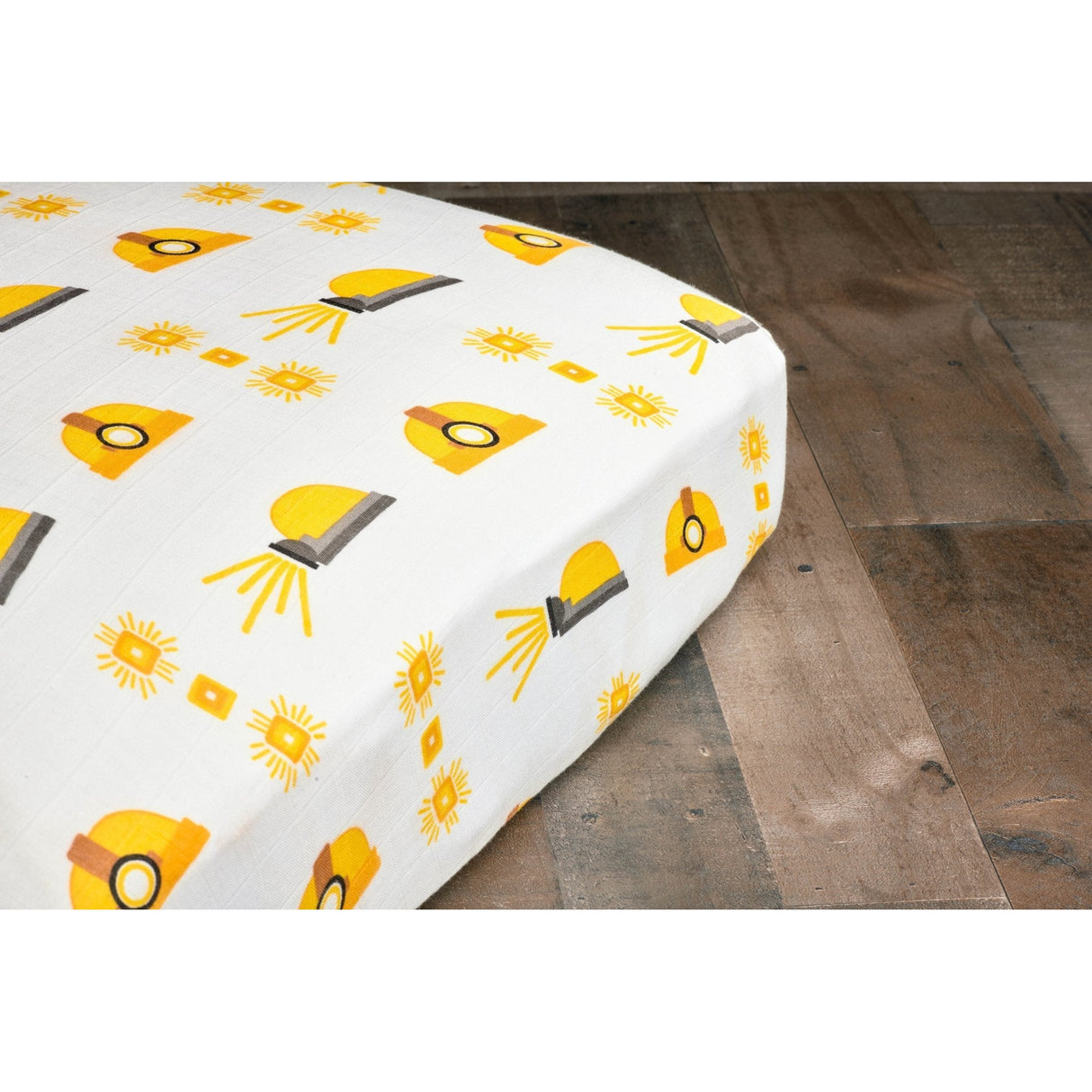 Hard Hat Bamboo Muslin Crib Sheet - HoneyBug