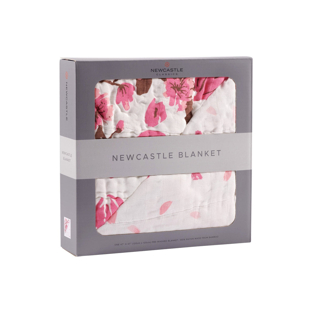 Cherry Blossom Bamboo Muslin Newcastle Blanket - HoneyBug